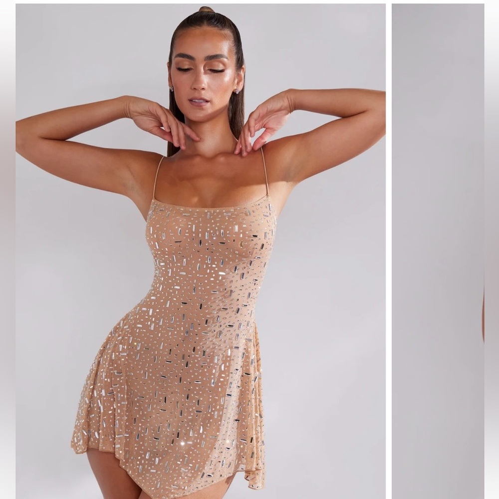 Oh Polly Tan Sequin Mini Dress - Picture 7 of 8